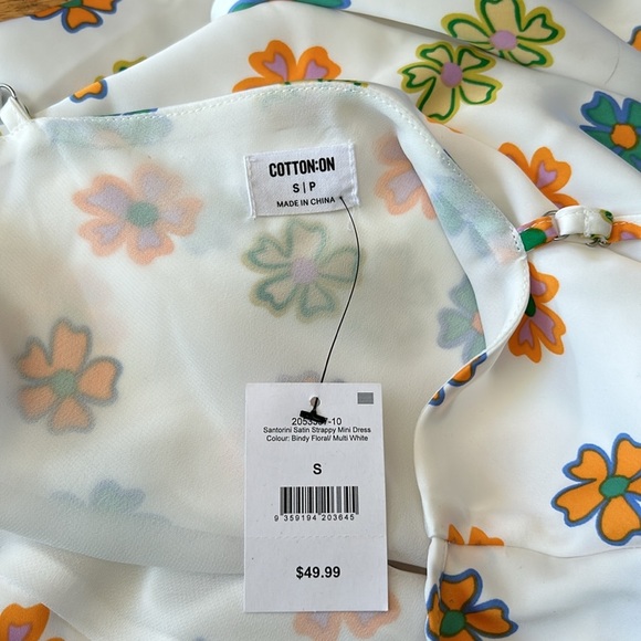 NWT Cotton On Santorini Floral Cowl Neck Mini Dress Size Small - Picture 11 of 11